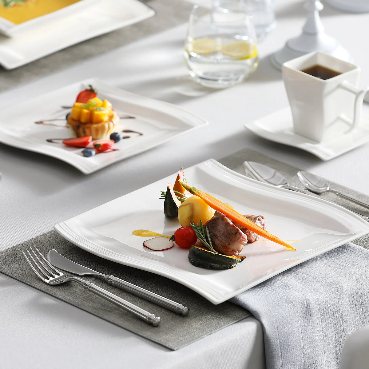MALACASA Flora Porcelain Dinner Set For 12 Tableware