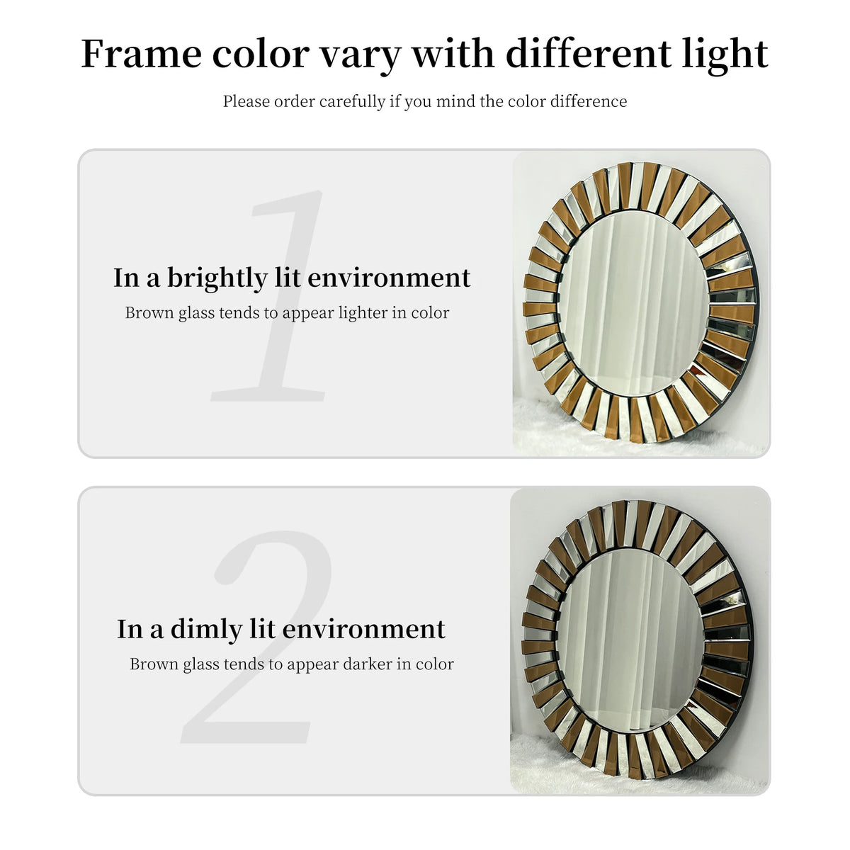 Elegant Round Starburst Decorative Wall Mirror For Living Room