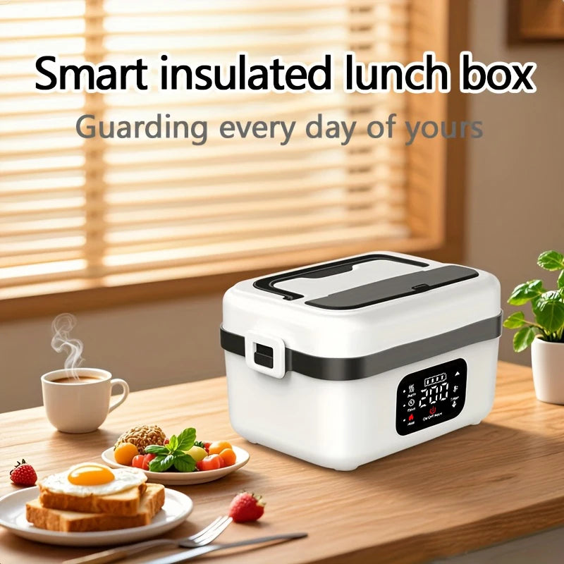 [Portable Smart Rice Box] Portable Smart Digital Display Rice Box, Built-In 9000Mah Rechargeable Power Bank, Stainless Steel Inner Liner for Insulation And Preservation, 33.81 Ounces Leak-Proof Lunch Bag, Suitable for Car, Of
