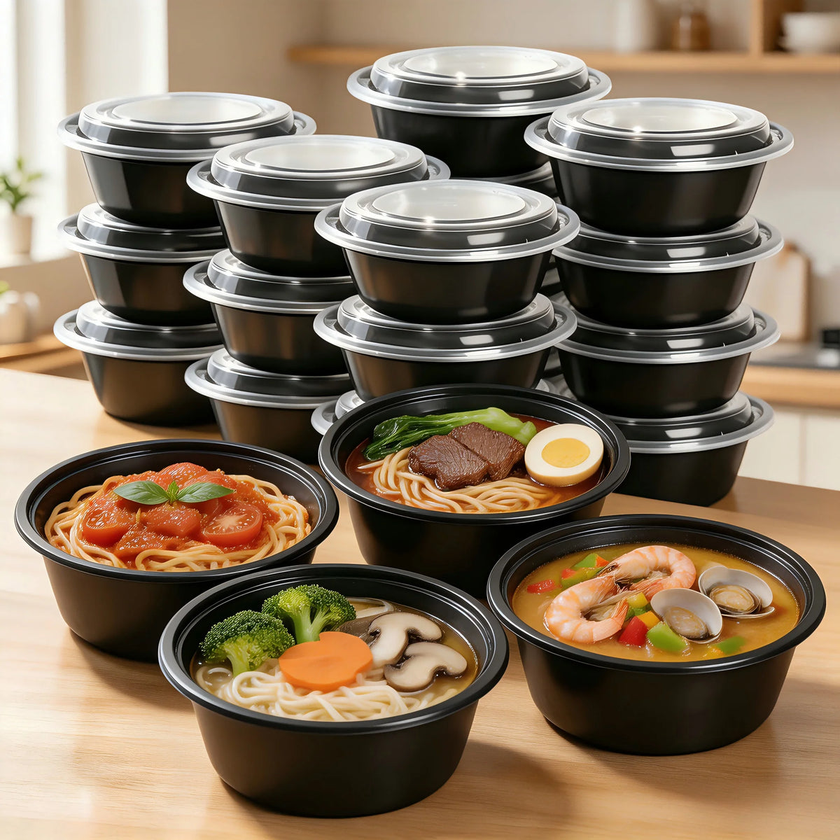 FOOKMEKAG Reusable Plastic Meal Prep Containers With Secure Lids