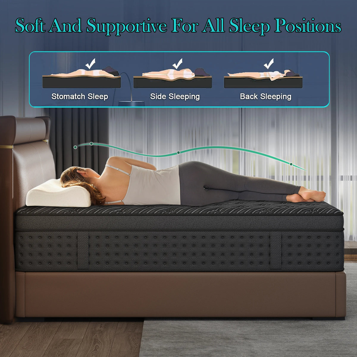 LayRoad Memory Foam Gel Foam Pocket Spring Boxed Mattress