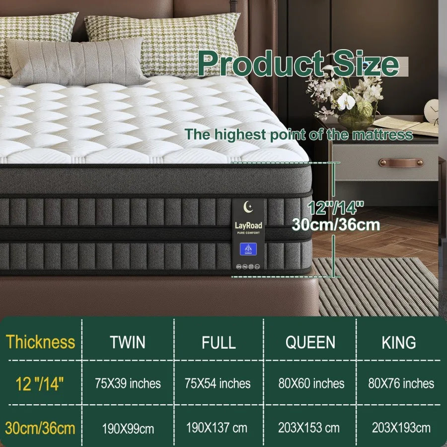 Hybrid Gel Memory Foam Mattress With Pocketed Springs