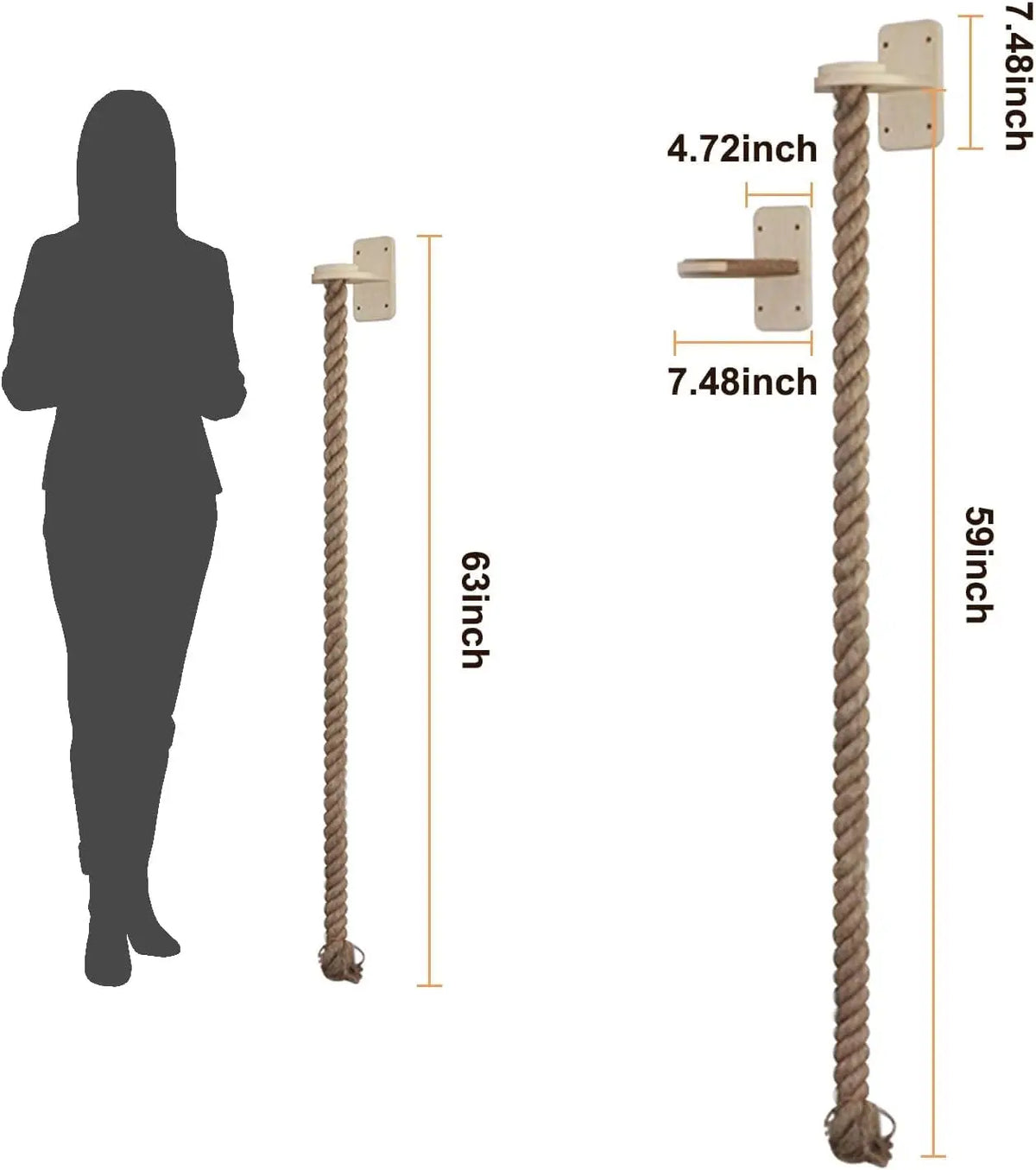 CZBNYX Wall Mounted Cat Climbing Tower With Rope Scratching Post