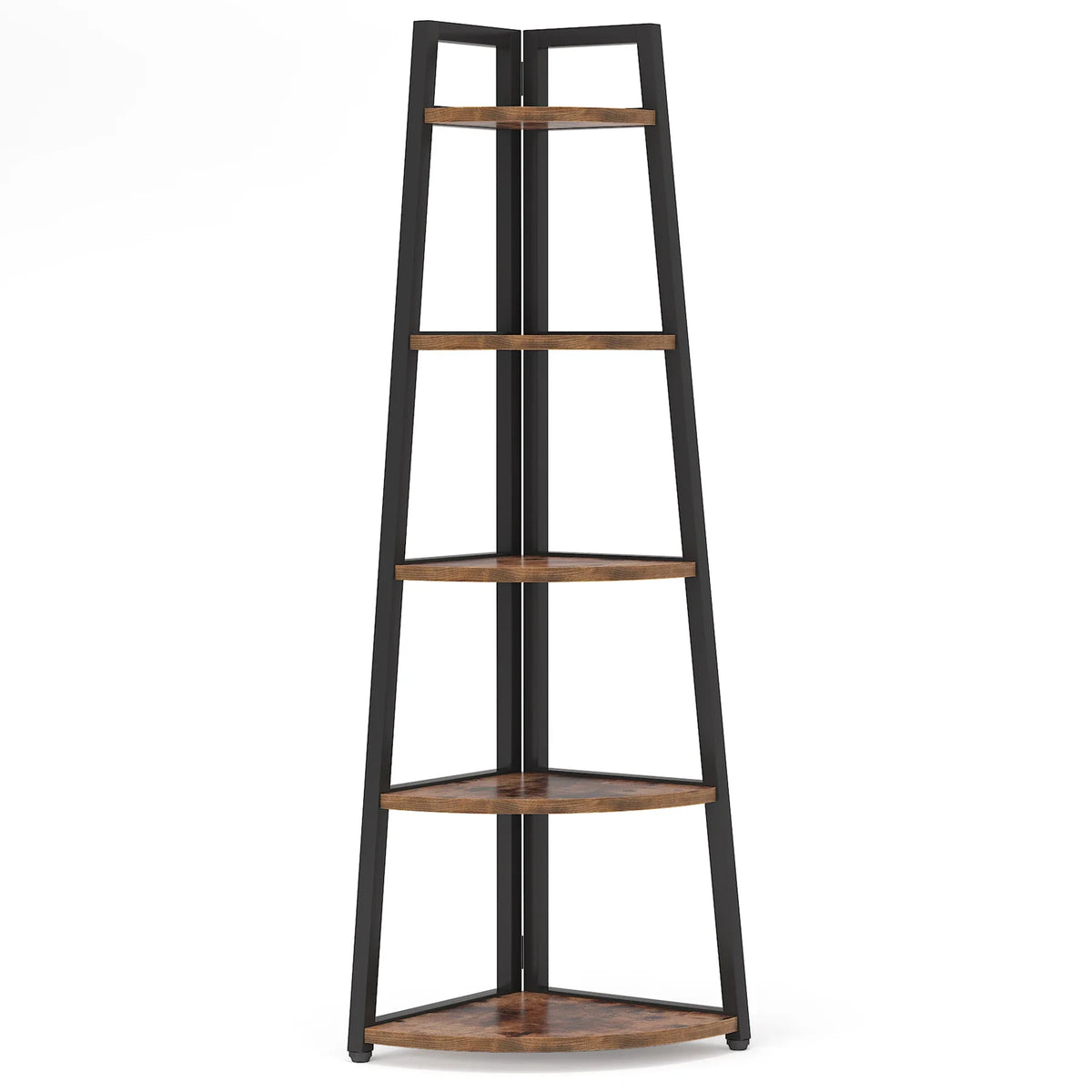 Tribesigns 5 Tier Corner Bookcase Wood Storage Rack Modern Design